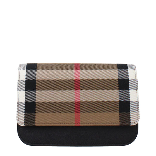 Burberry Beigefarbene Stoff-Clutch