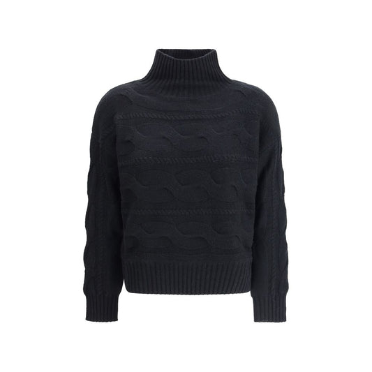 Max Mara Schwarzer Woll-Sweatshirt