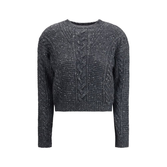 Max Mara Grau melierter Polyamid-Pullover