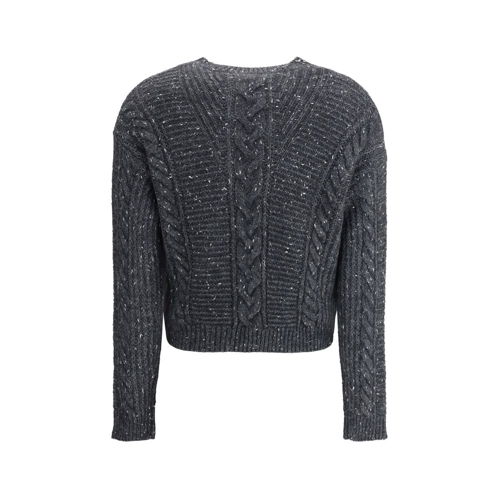 Max Mara Grau melierter Polyamid-Pullover