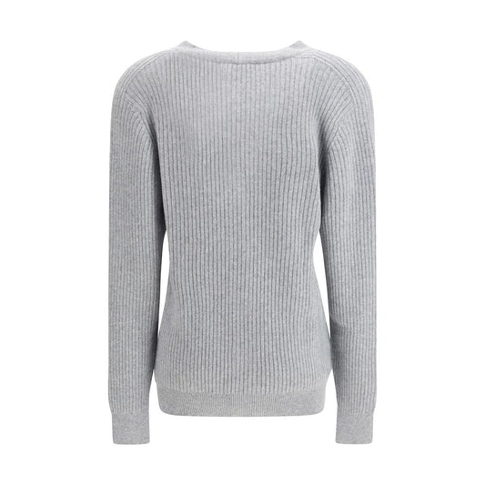 Balmain Grauer Wollcardigan aus Fleece
