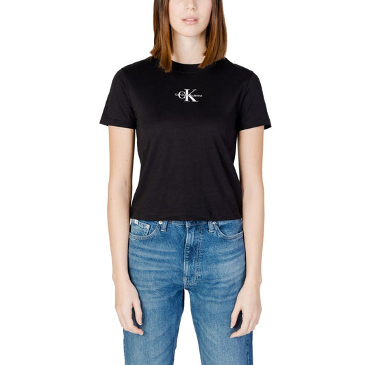 Calvin Klein Jeans Schwarzes Baumwoll-T-Shirt