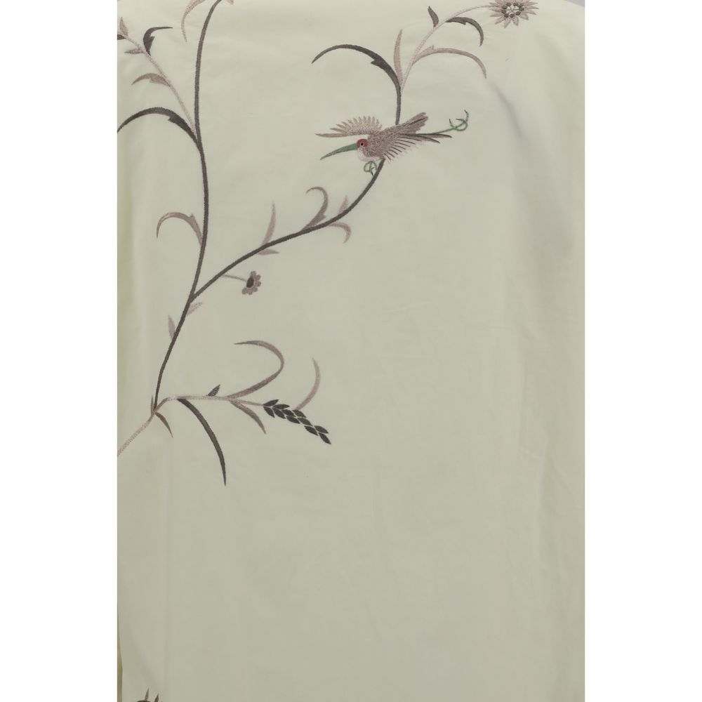 Baziszt Gelbes Baumwollhemd mit Muster