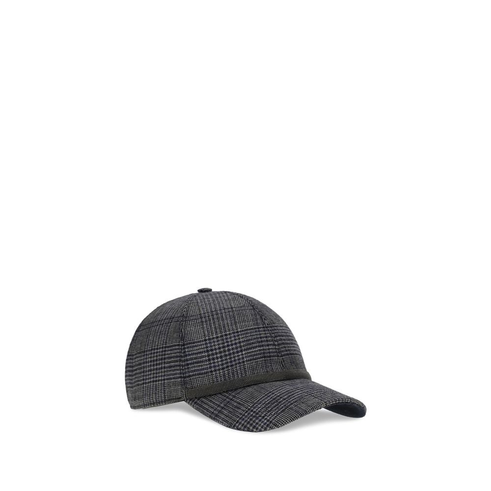 Brunello Cucinelli Graue Fleece-Wollmütze (Baseball-Cap)