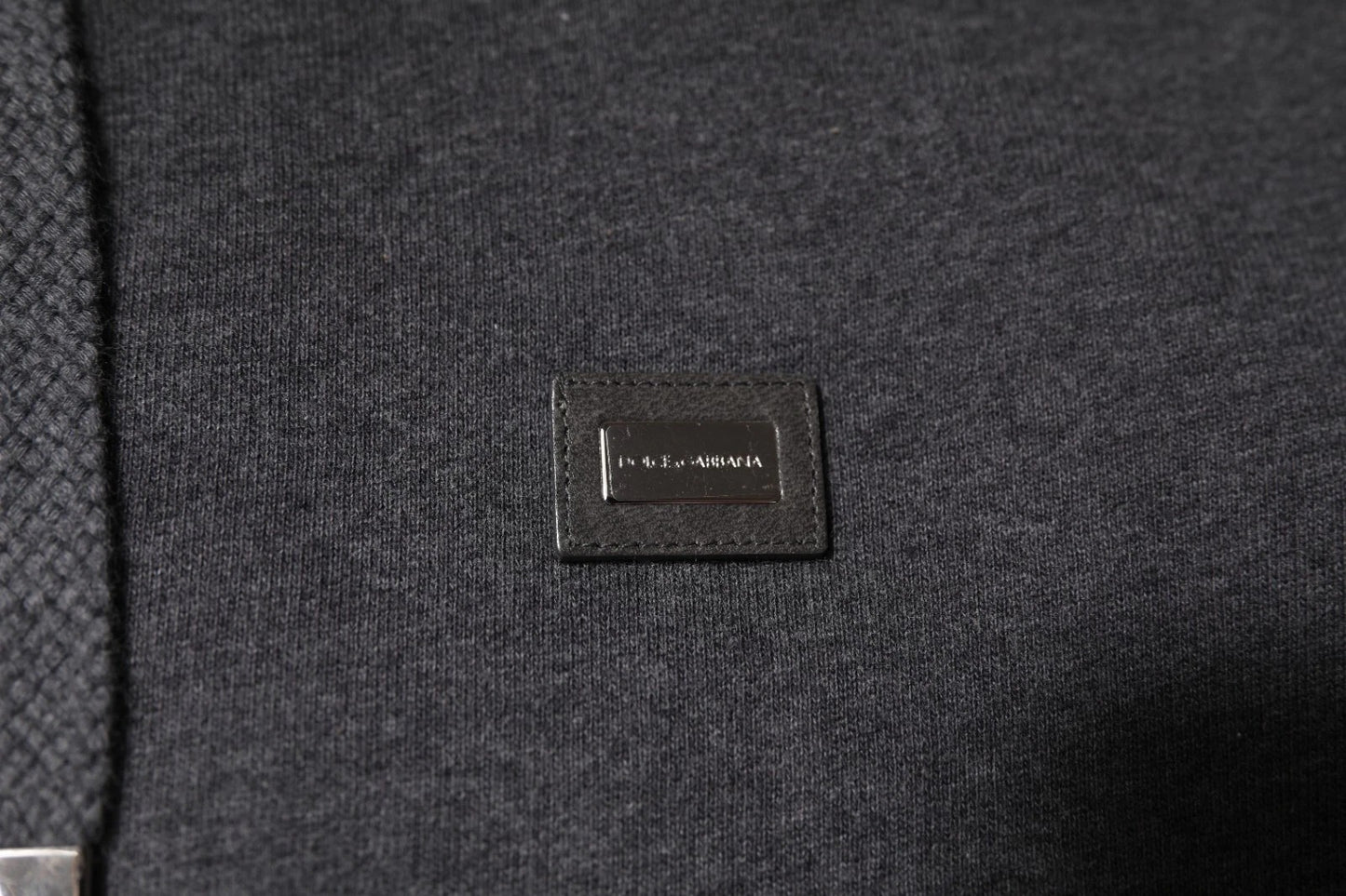 Dolce & Gabbana Grauer Logo-Kapuzenpullover mit durchgehendem Reißverschluss