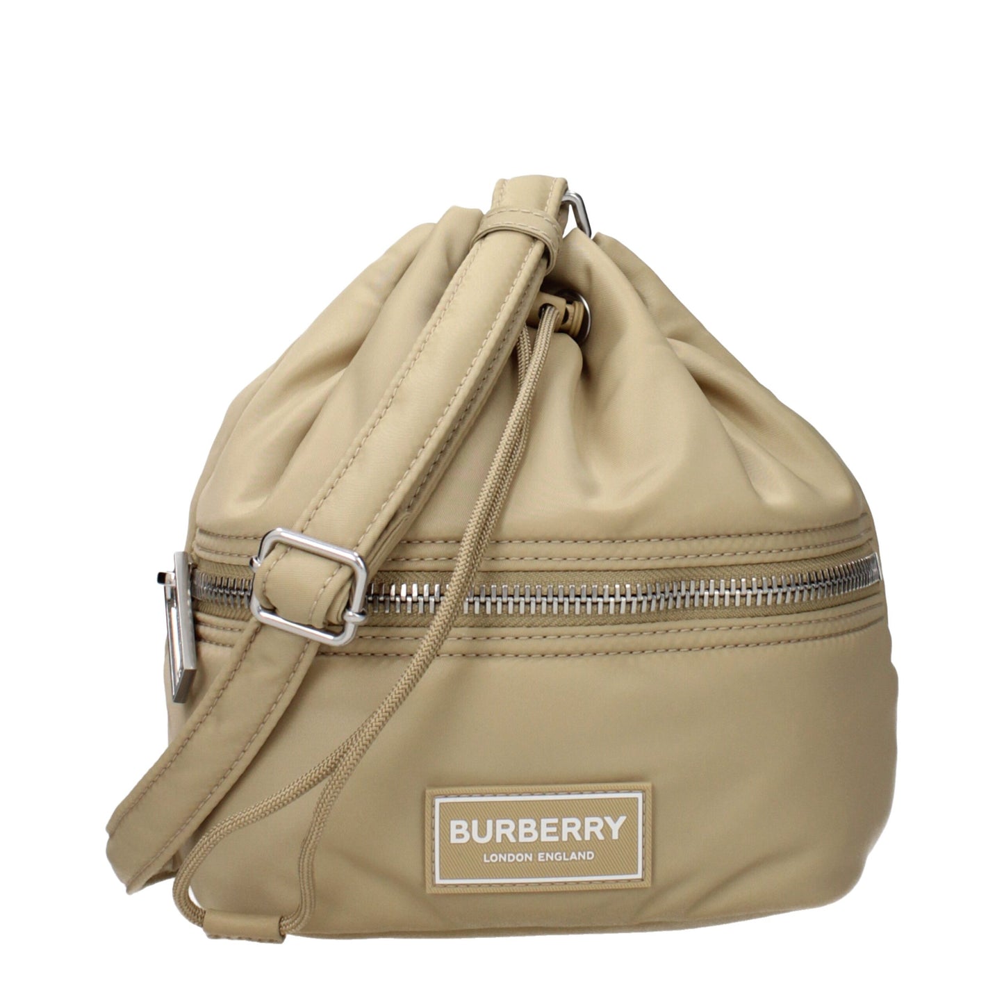 Burberry Beigefarbene Nylon-Umhängetasche
