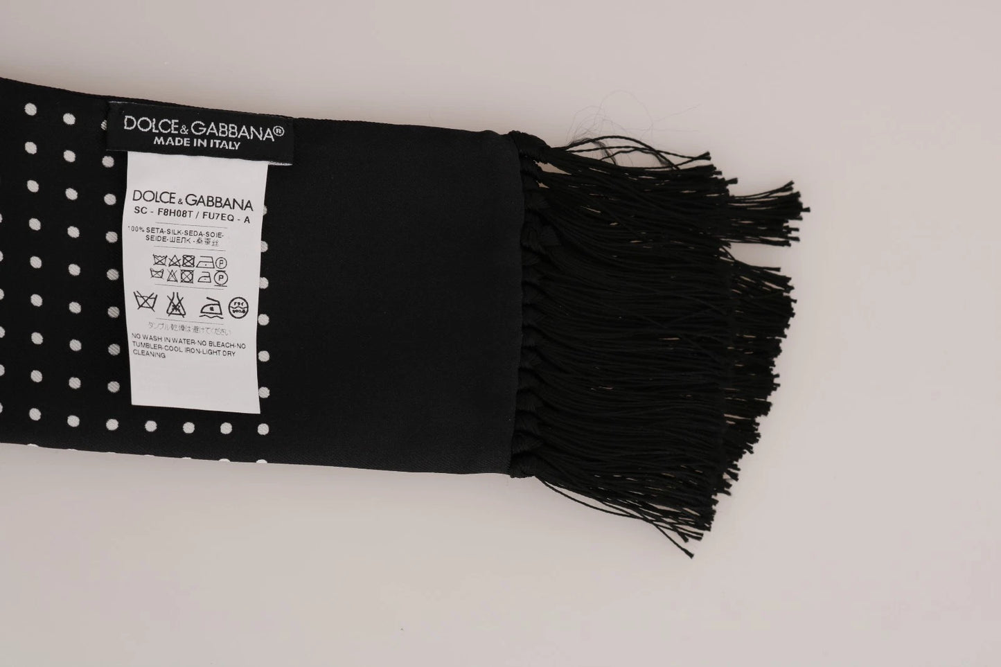 Dolce & Gabbana Baumwoll-T-Shirt mit Seidenschal, Schwarz-Weiß