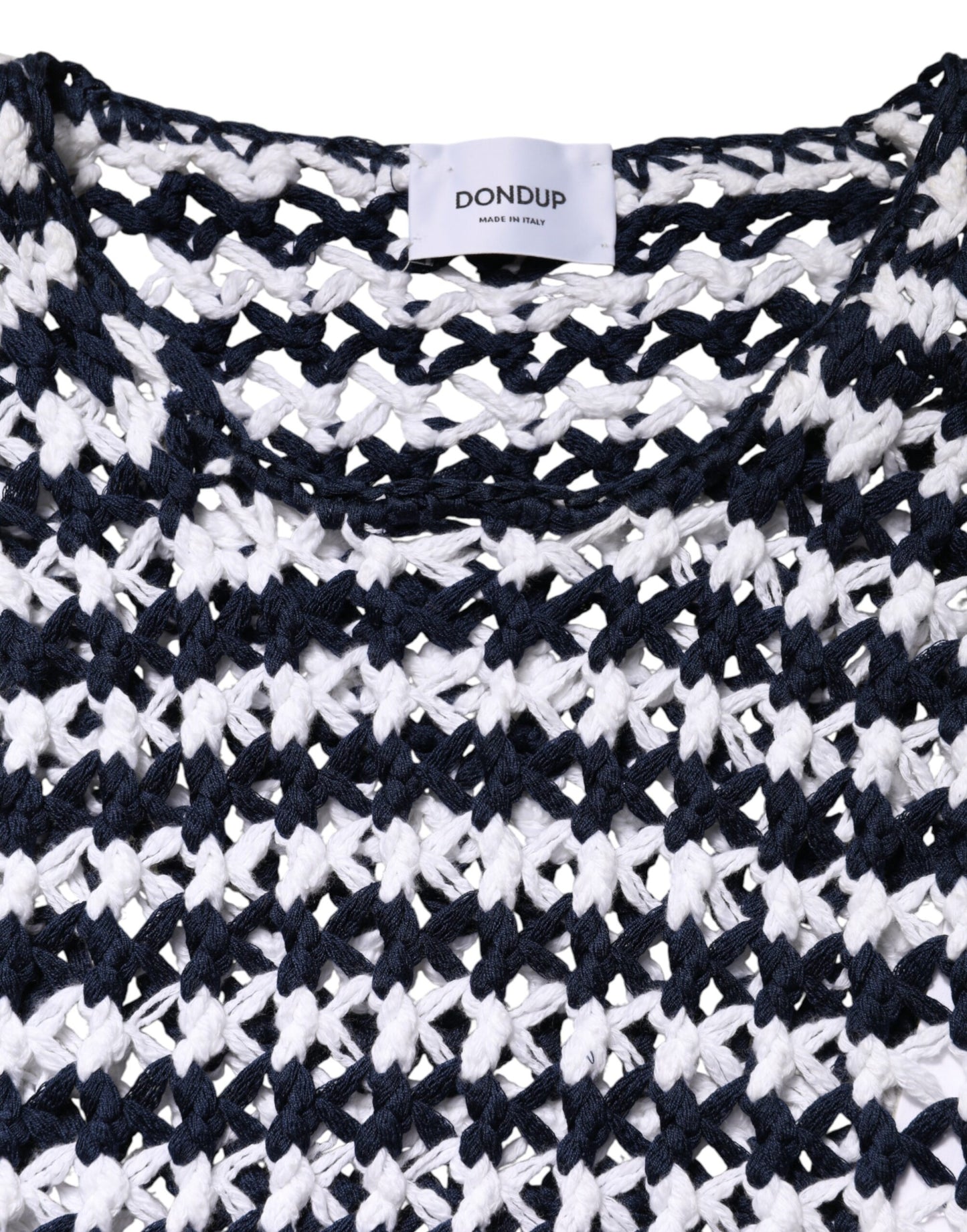 Dondup Schwarzes und weißes gestricktes Tank Top mit Rundhalsausschnitt