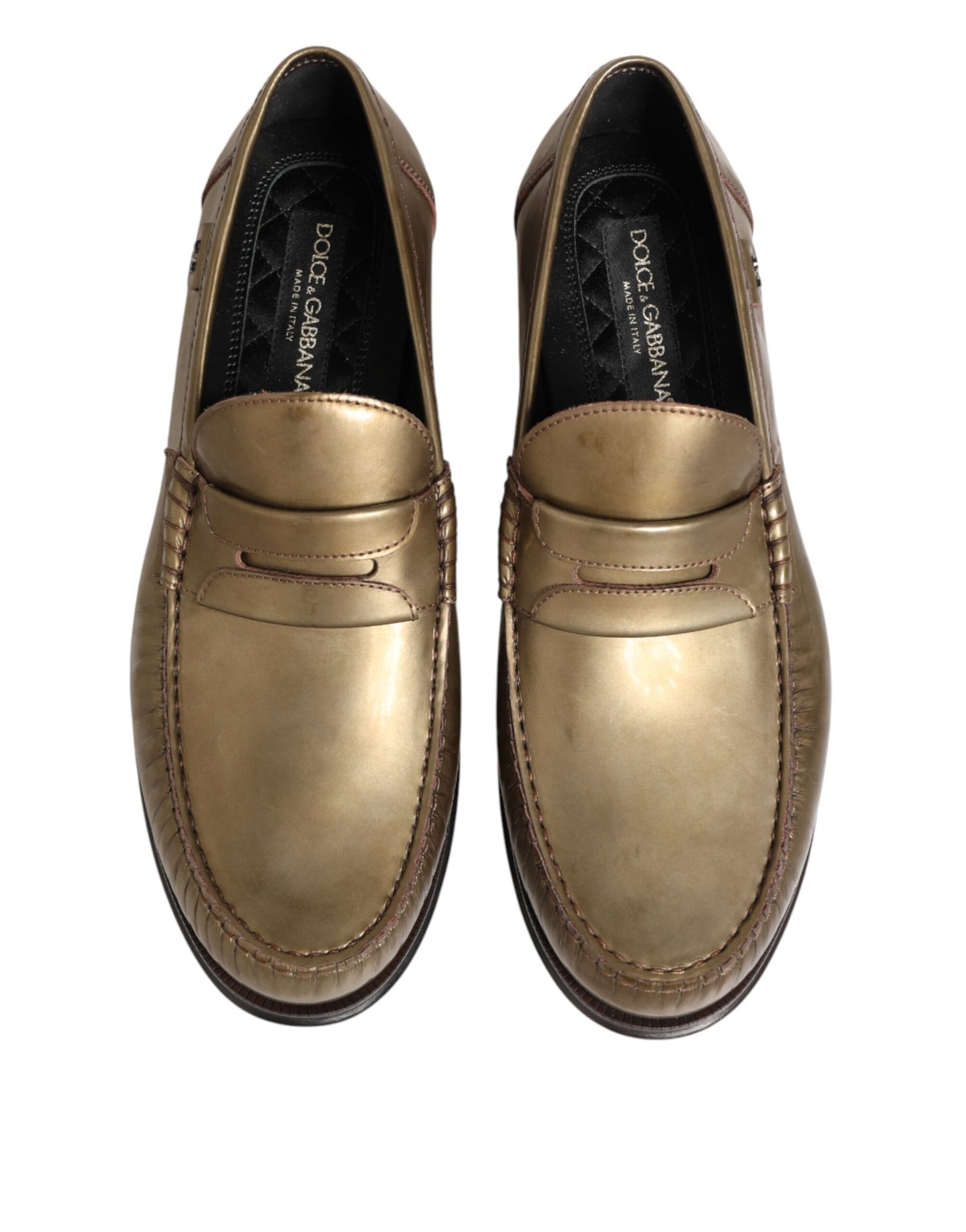 Dolce & Gabbana Goldene Leder-Loafer für Herren