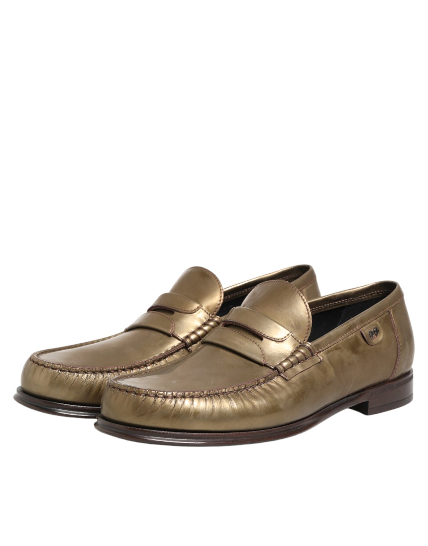 Dolce & Gabbana Goldene Leder-Loafer für Herren