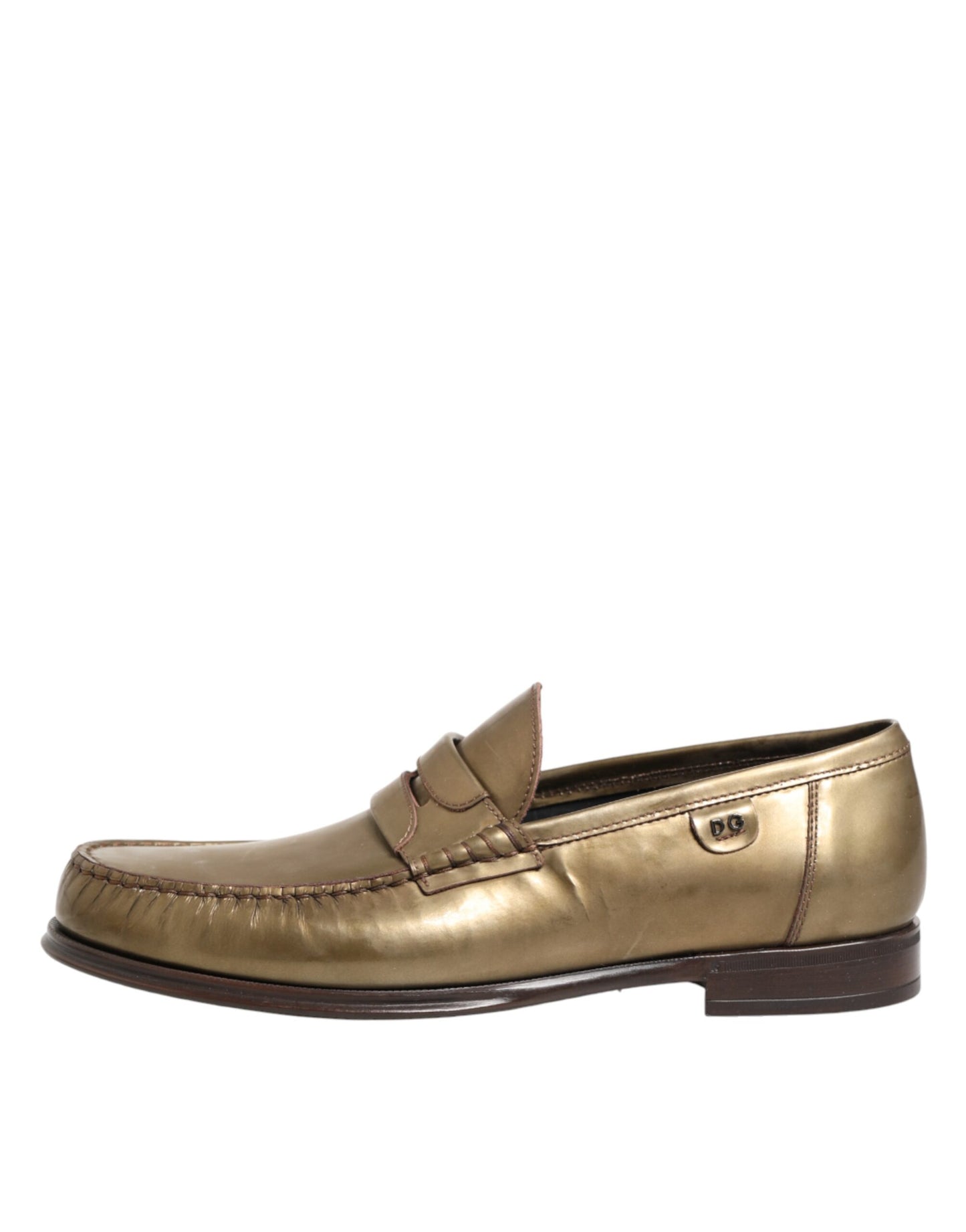 Dolce & Gabbana Goldene Leder-Loafer für Herren
