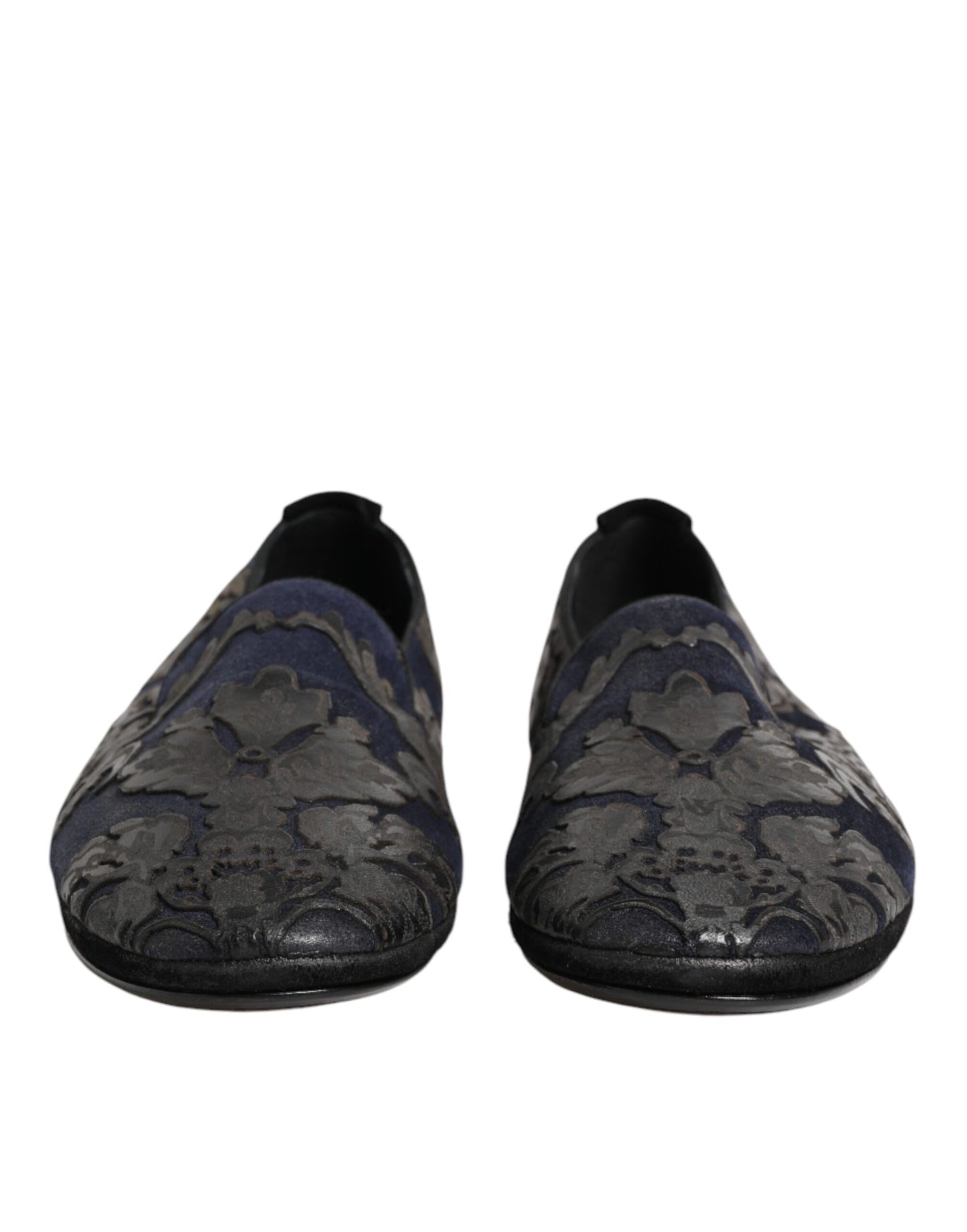 Dolce & Gabbana Schwarze Jacquard-Leder-Slipper