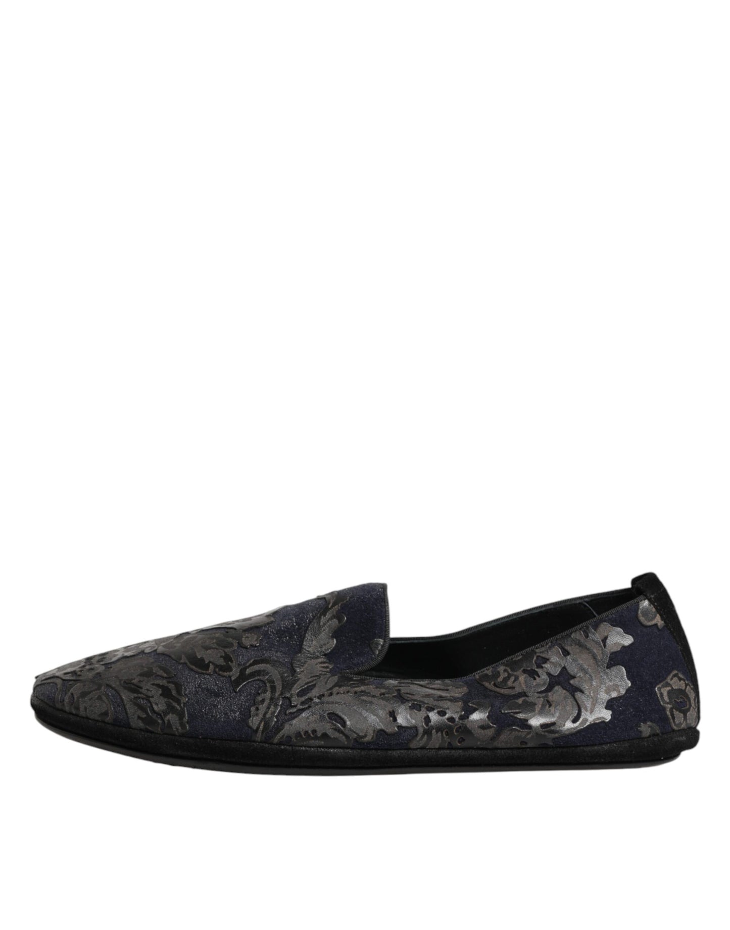 Dolce & Gabbana Schwarze Jacquard-Leder-Slipper