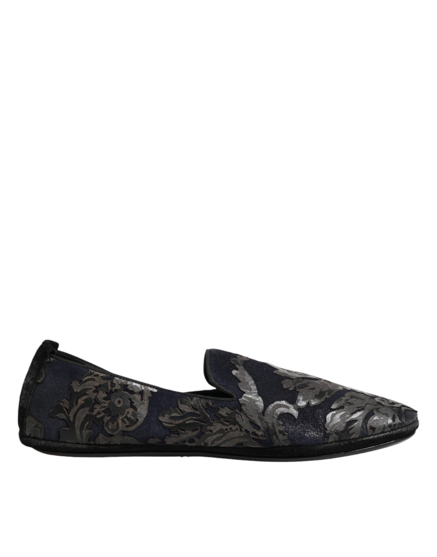 Dolce & Gabbana Schwarze Jacquard-Leder-Slipper