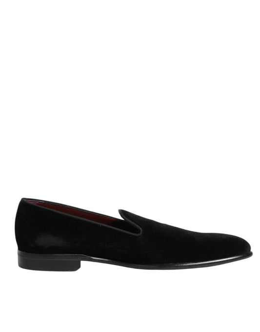 Dolce & Gabbana Schwarze Wildleder-Loafer zum Hineinschlüpfen