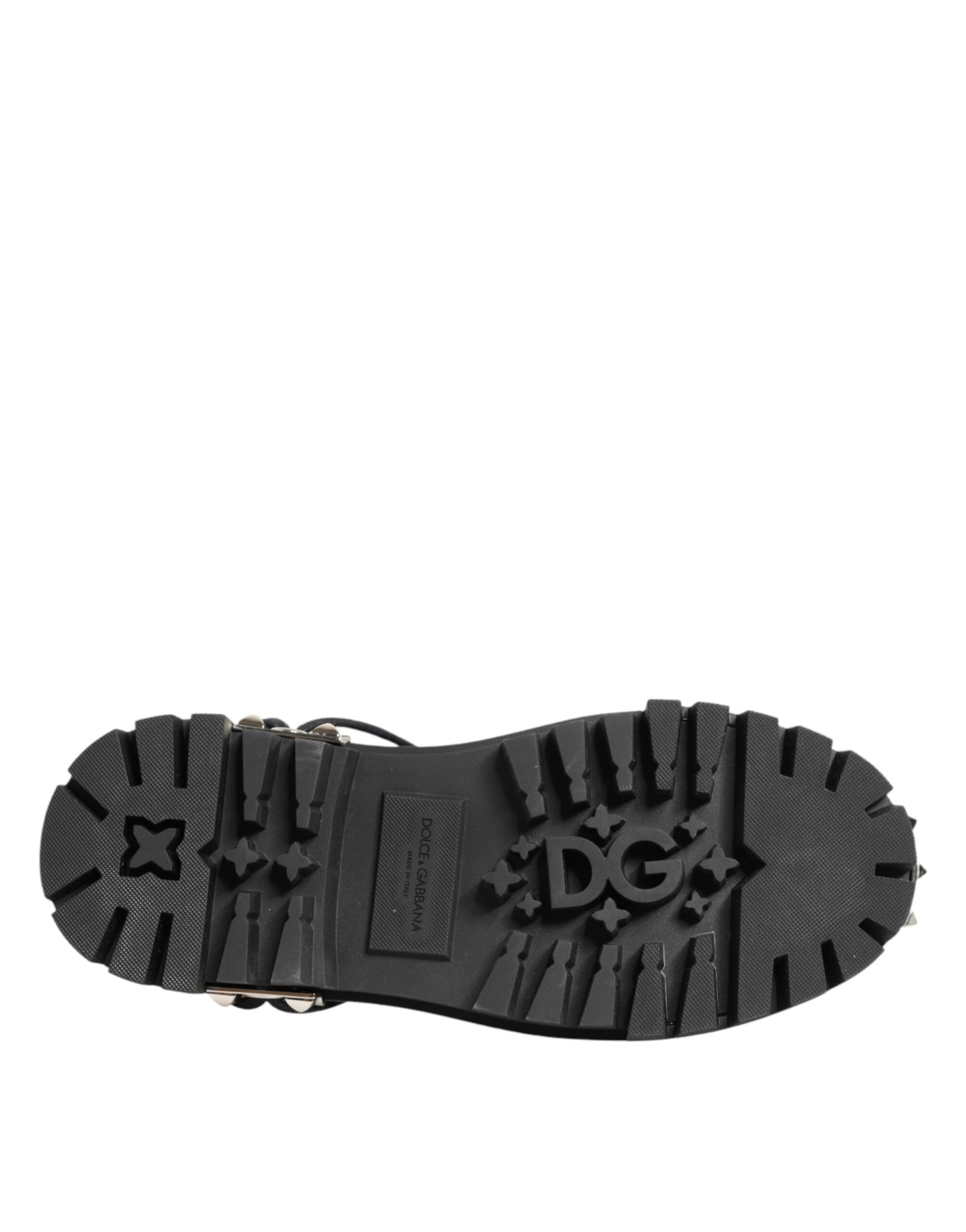 Dolce & Gabbana Schwarze-Weiße Herren-Derby-Schuhe mit Nieten