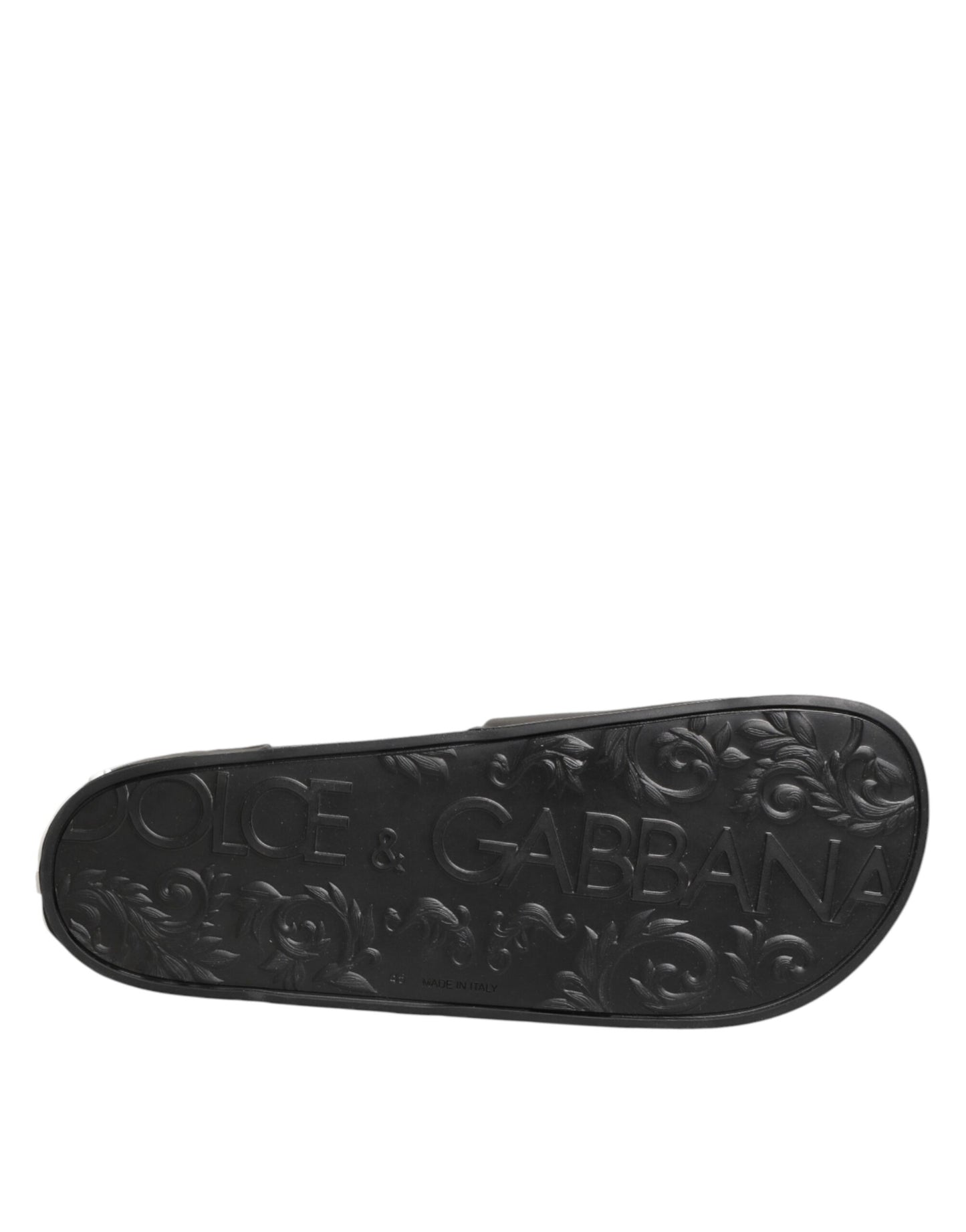 Dolce & Gabbana Schwarze Ledersandalen mit Logo