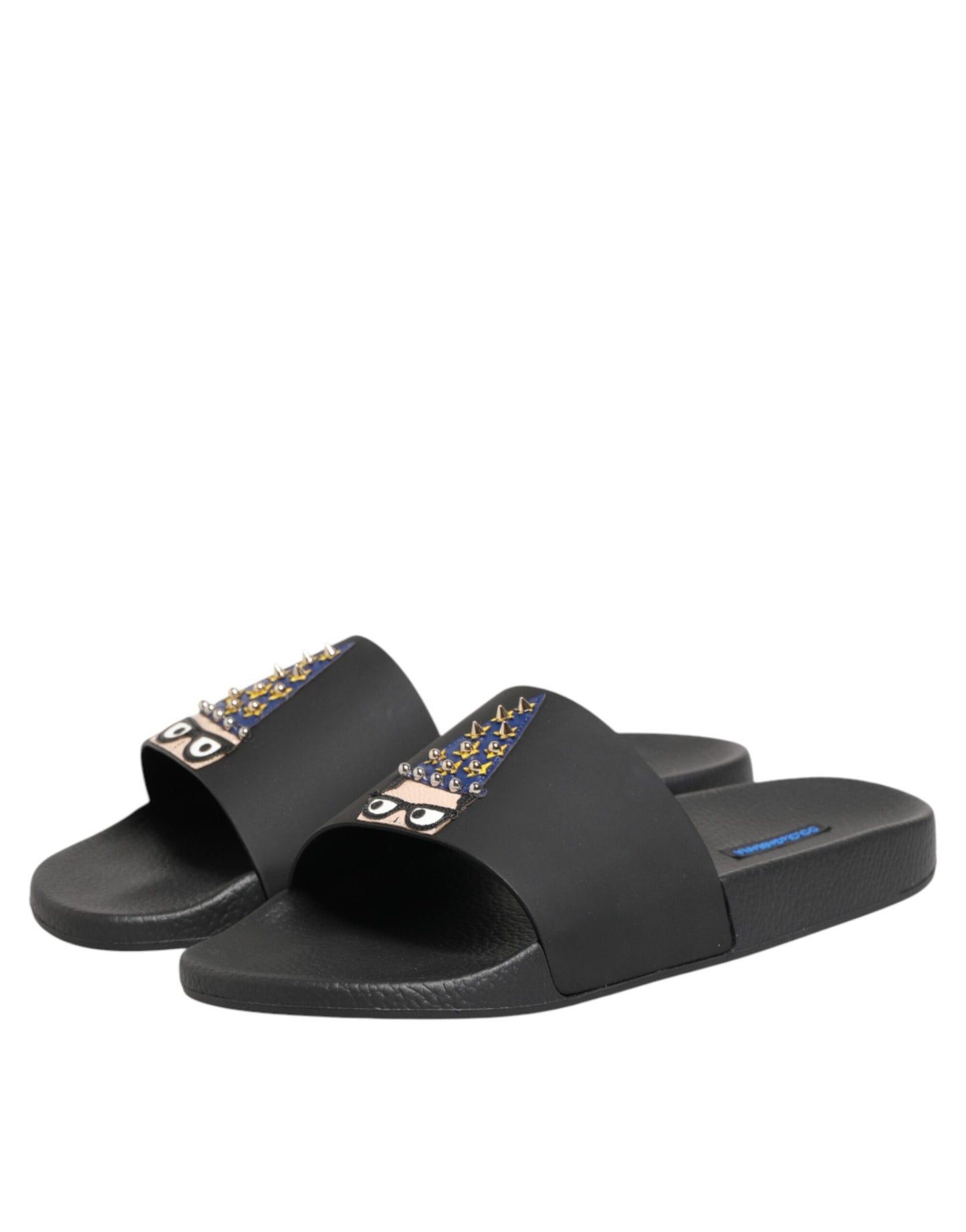 Dolce & Gabbana Schwarze Ledersandalen mit Riemen für den Strand