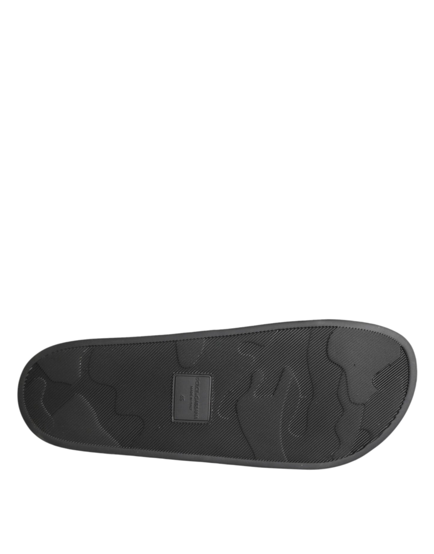 Dolce & Gabbana Schwarze Ledersandalen mit Riemen für den Strand