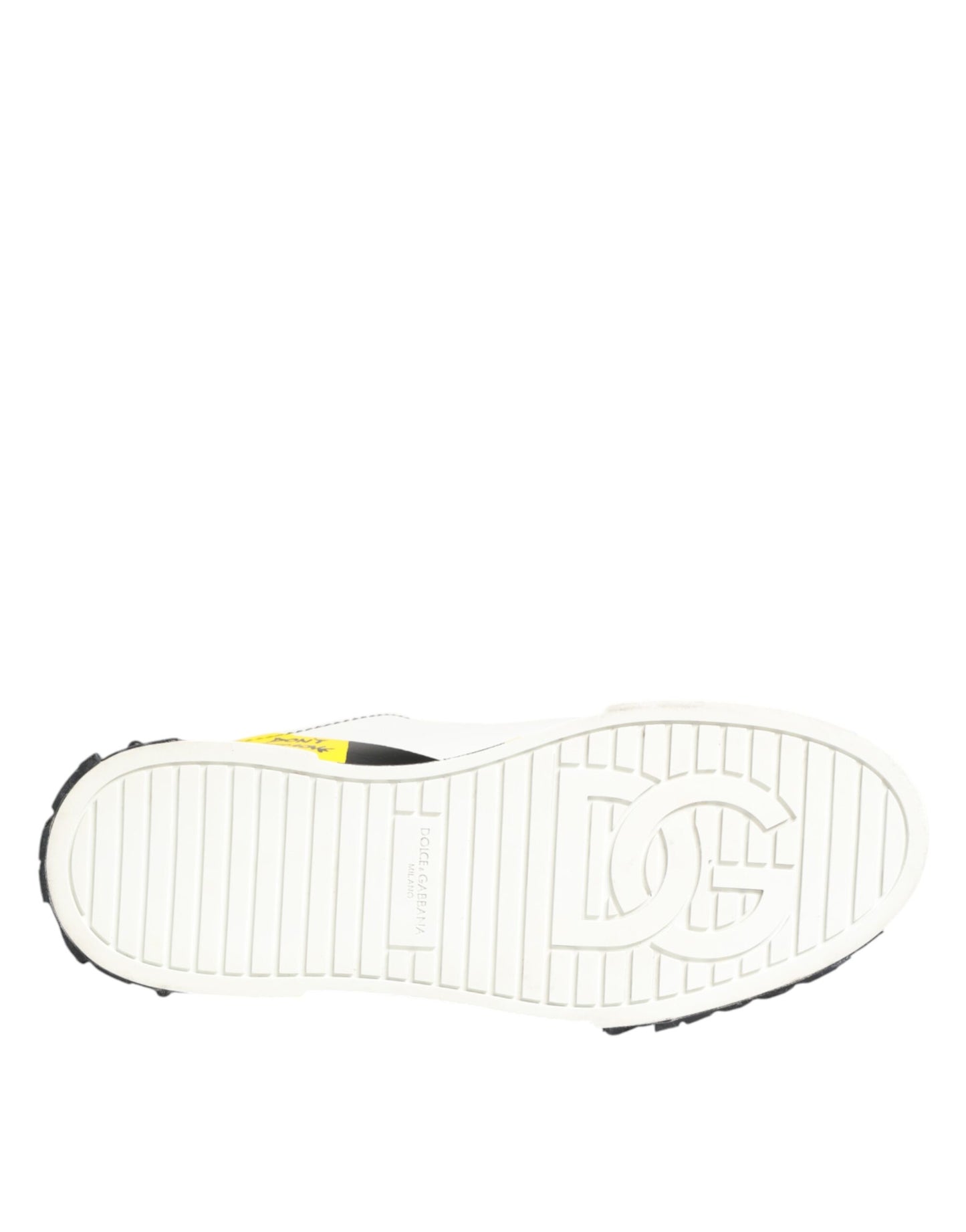 Dolce & Gabbana Mehrfarbige Leder-Graffiti-Sneakers mit niedrigem Schaft