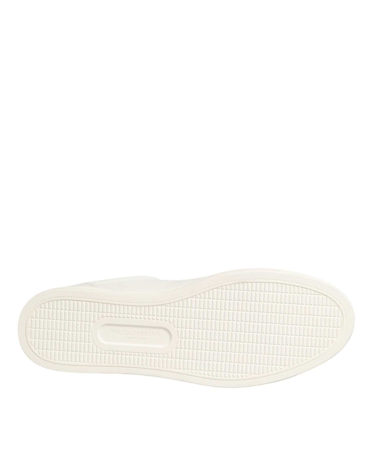 Dolce & Gabbana Weiße Leder-Sneaker mit Herz-Applikation