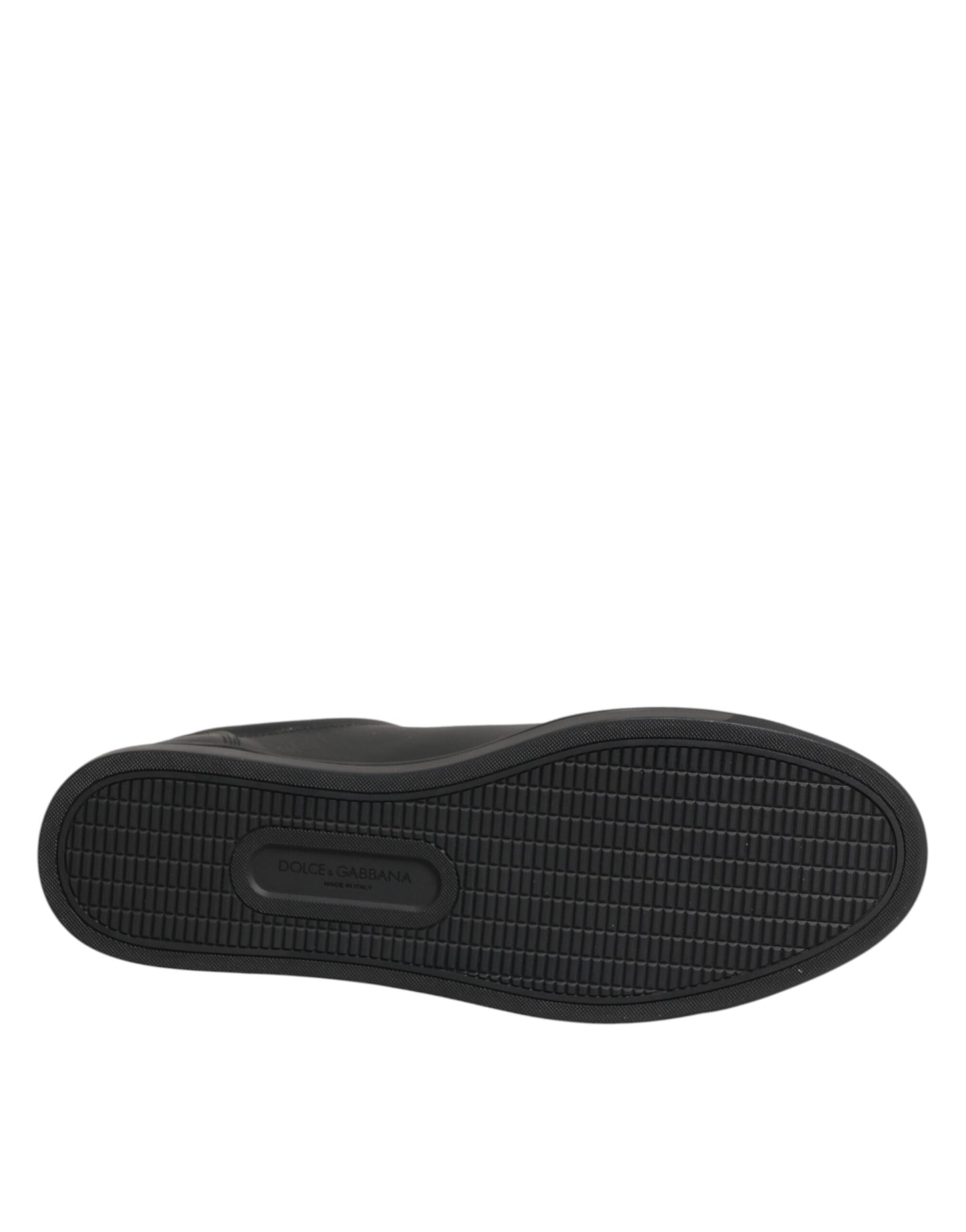 Dolce & Gabbana Schwarze Leder-Sneaker mit Herz-Verzierung