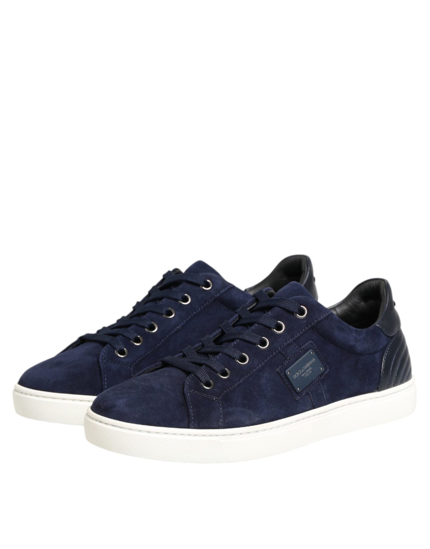 Dolce & Gabbana Blaue Wildleder-Sneaker aus Leder