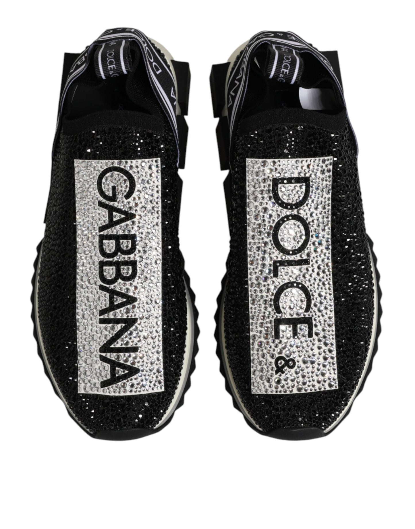 Dolce & Gabbana Schwarze Sorrento Sneaker mit Strass-Details