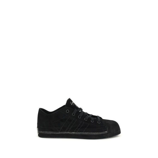Y-3 Schwarze Leder-Sneaker Low Top