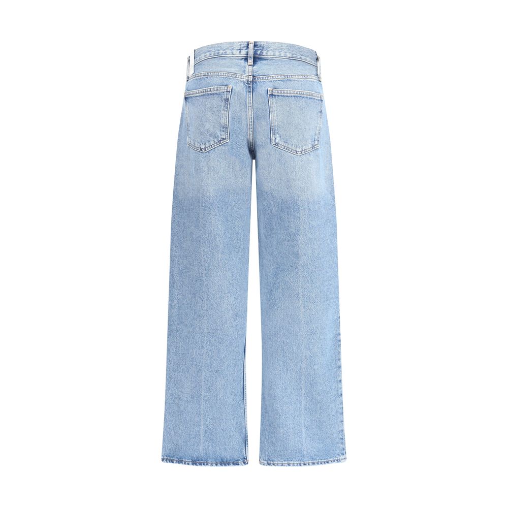 Agolde Blaue Baumwoll-Jeans mit geradem Bein