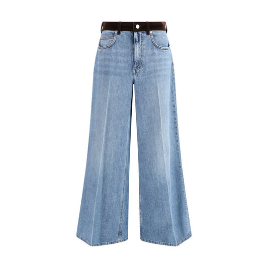 Marni Hellblaue Baumwoll-Jeans mit hohem Bund