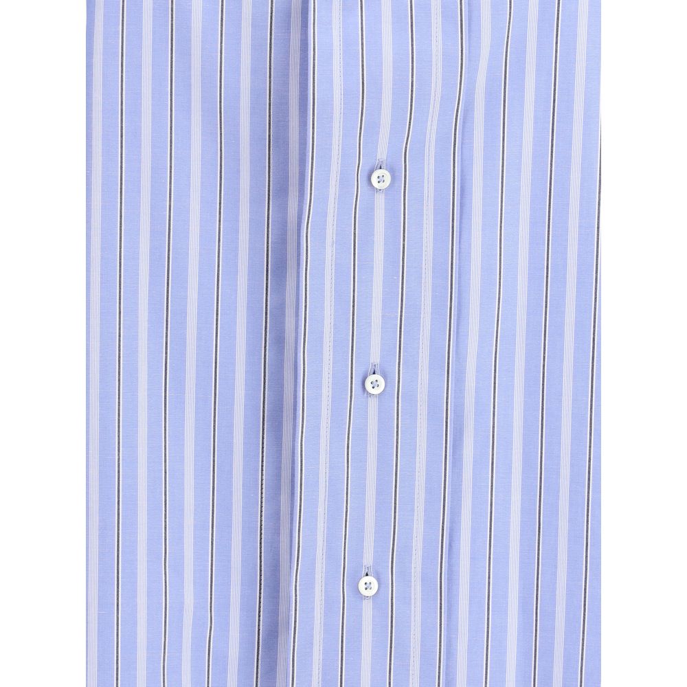 Margiela Hellblaues Baumwollhemd mit Muster