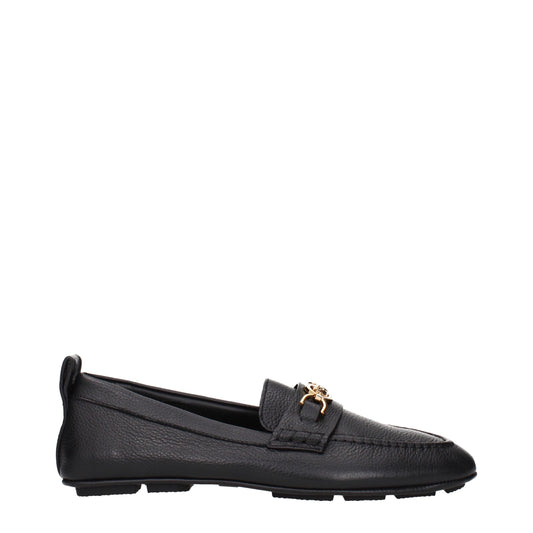 Versace Schwarze Leder-Loafer zum Hineinschlüpfen