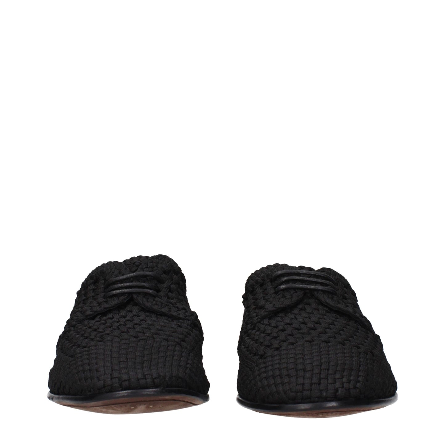 Dolce & Gabbana Schwarze Stoff-Schnürschuhe und -Derby-Schuhe