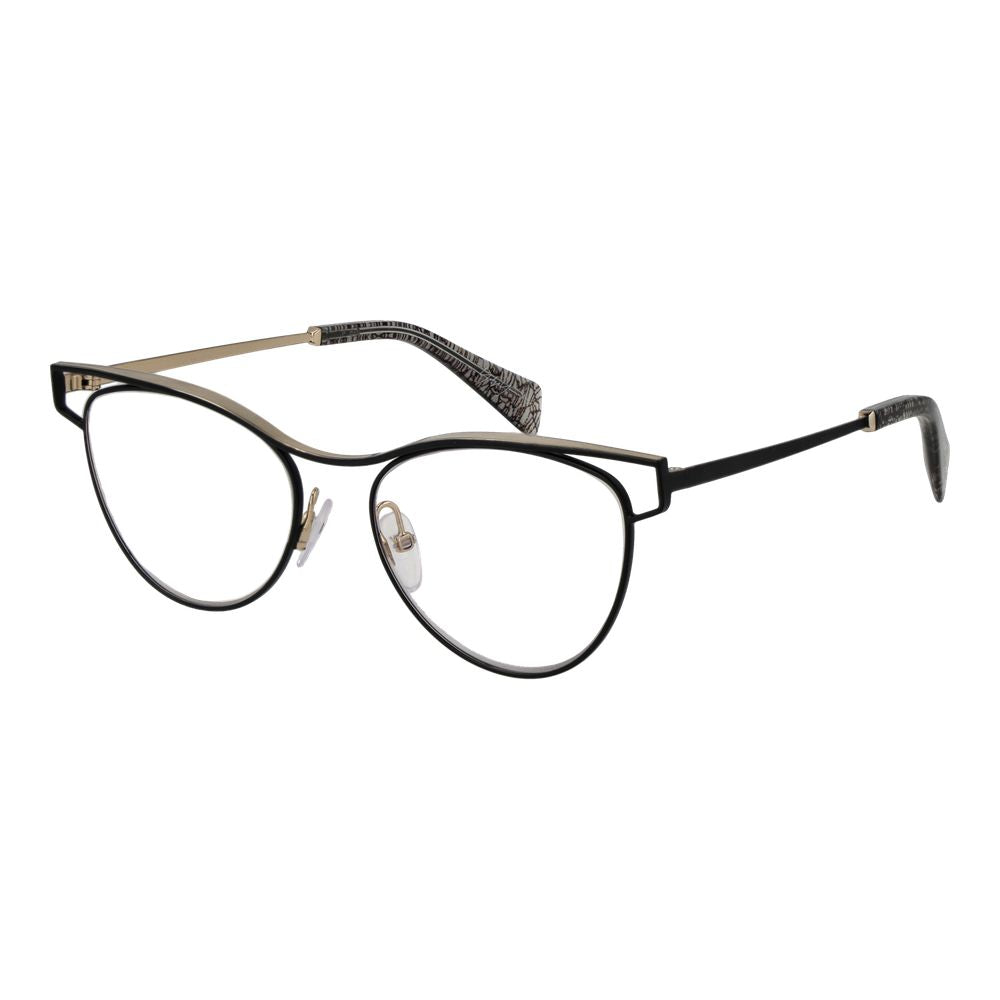 Yohji Yamamoto Metallbrille mit schwarzem Gestell