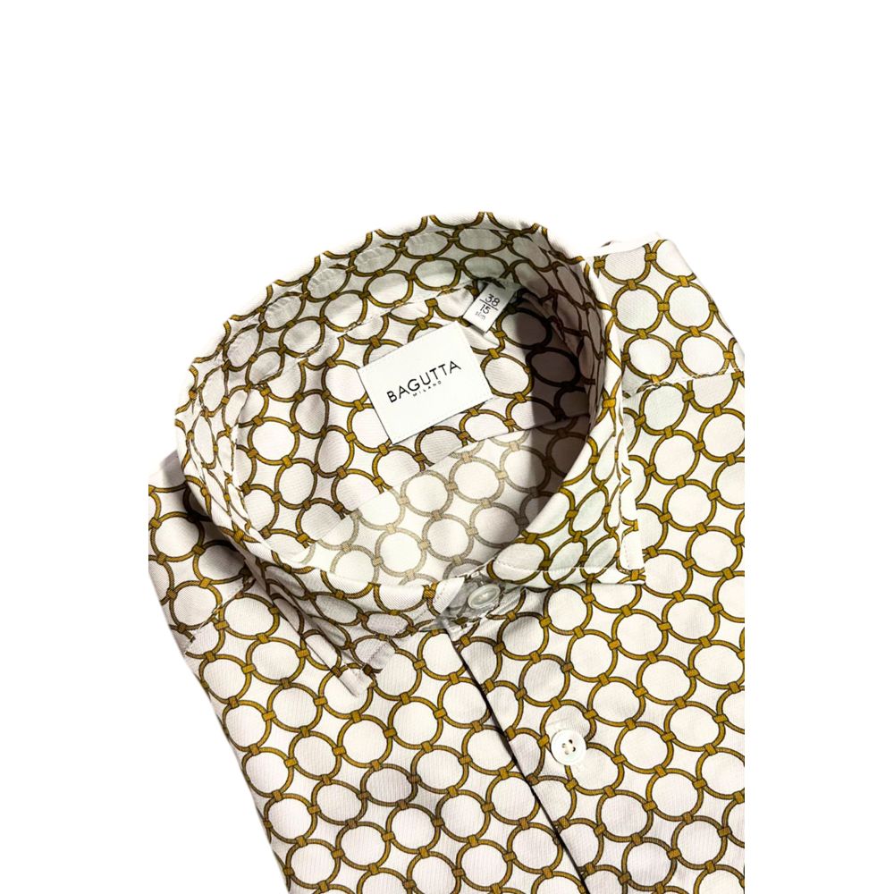 Bagutta Weißes Viskose-Hemd