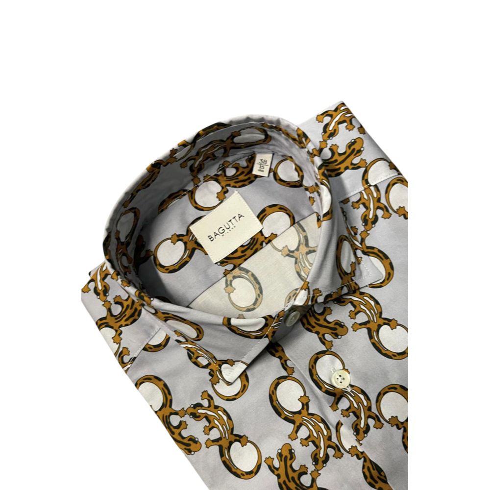 Bagutta Baumwollhemd mit Fantasieprint