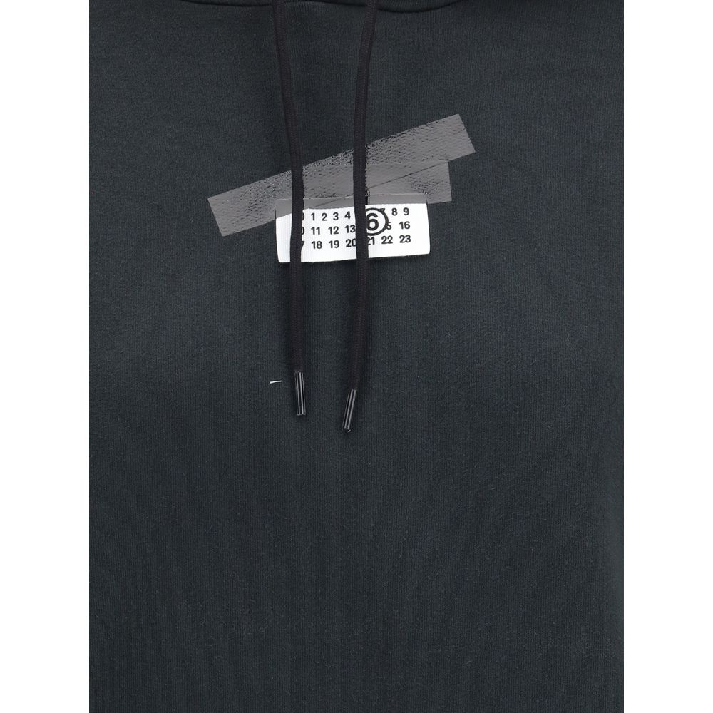 MM6 Schwarzer Baumwoll-Sweatshirt