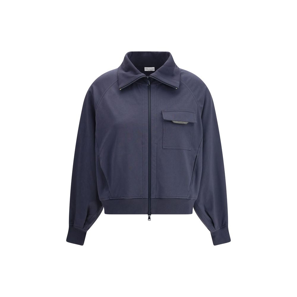 Brunello Cucinelli Blauer Baumwoll-Bomber