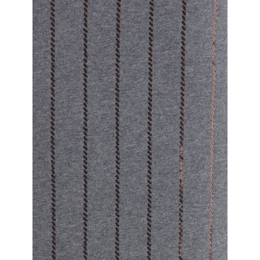 Brunello Cucinelli Grauer Polyester-Midi-Rock