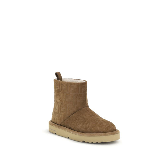 Fendi Braune Leder-Knöchelstiefel