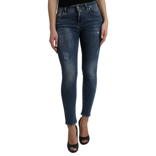 Dolce & Gabbana Blaues Baumwoll-Skinny-Jeans