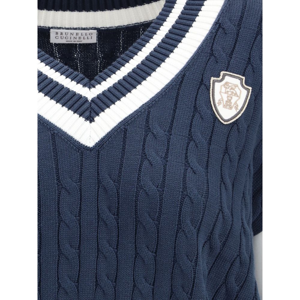 Brunello Cucinelli Blauer Baumwoll-Sweatshirt