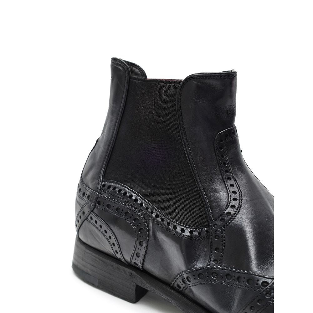 Dolce & Gabbana Schwarze Leder-Chelsea-Boots