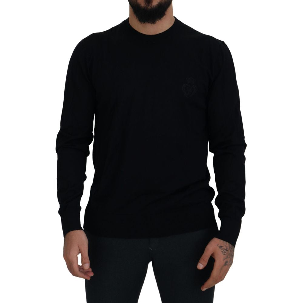 Dolce & Gabbana Schwarzer Pullover aus reiner Wolle