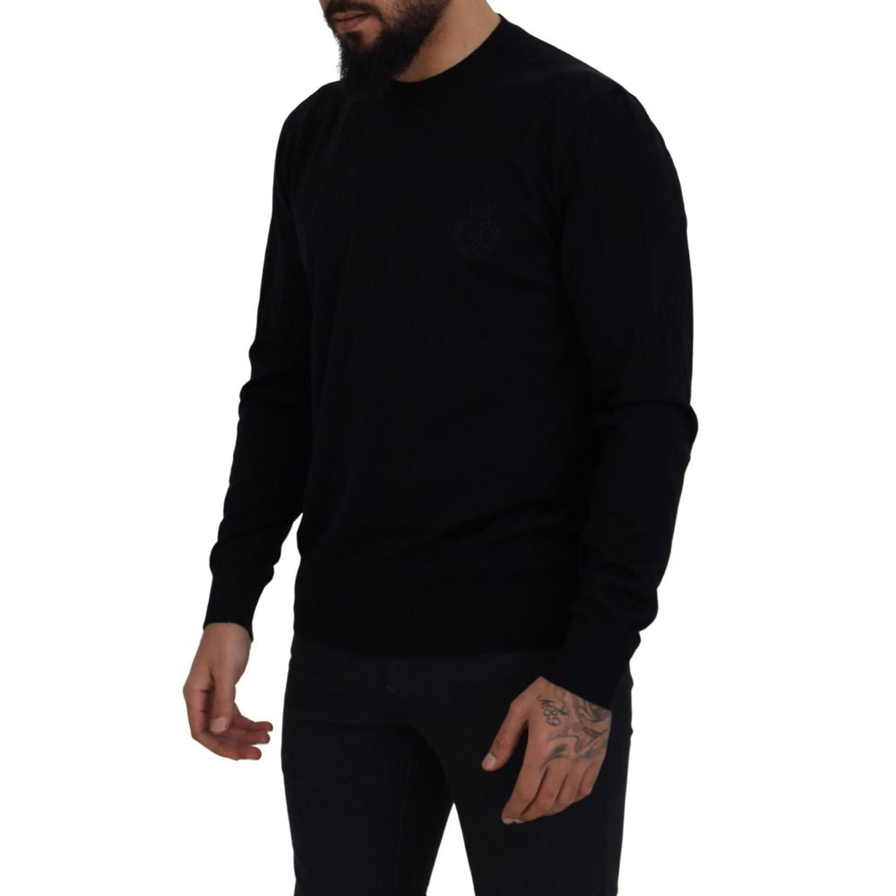 Dolce & Gabbana Schwarzer Pullover aus reiner Wolle