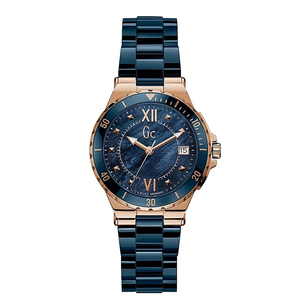 GC Blaue Edelstahl-Armbanduhr