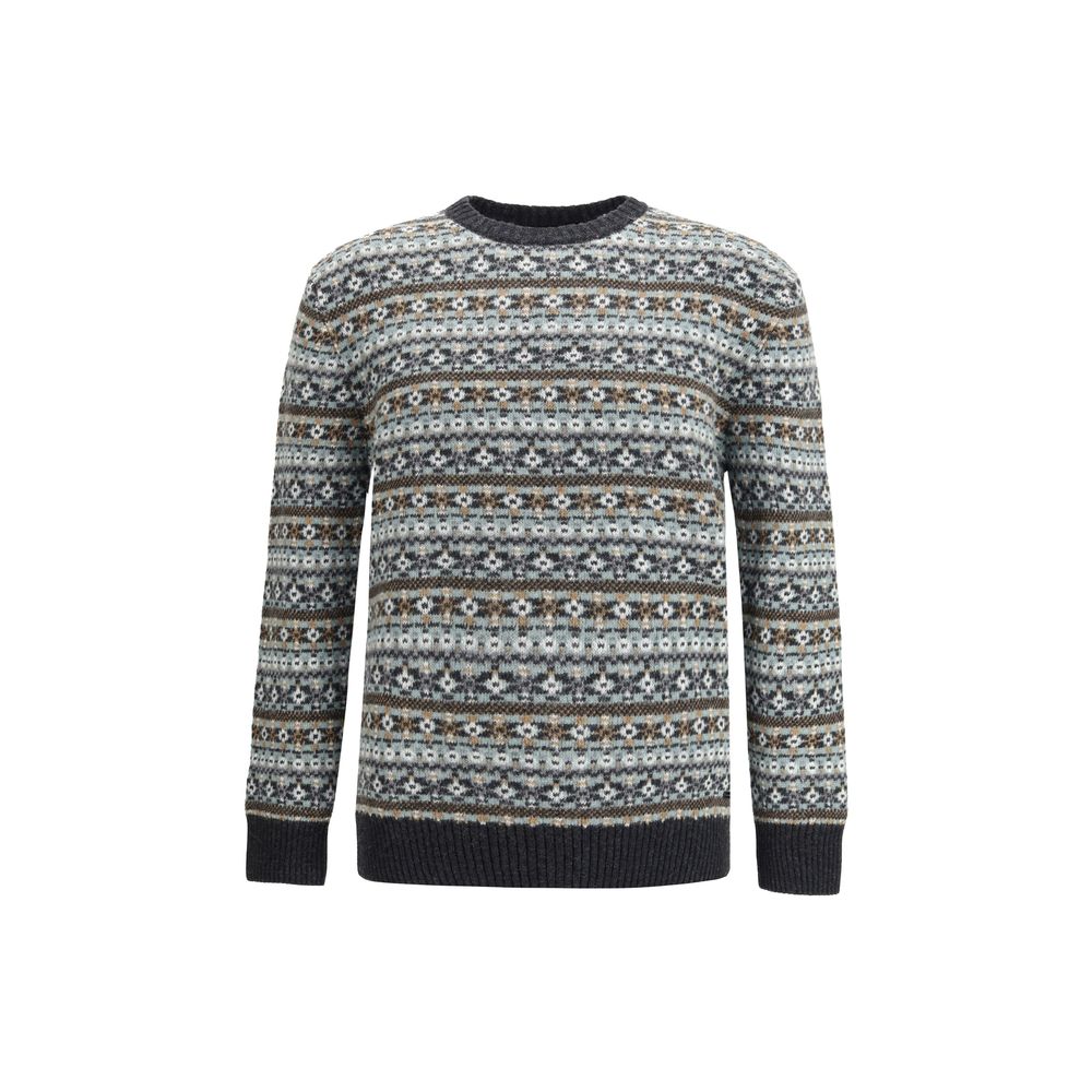 Brooksfield Woll-Sweatshirt mit Multicolor-Muster