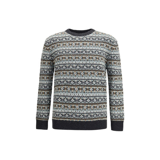 Brooksfield Woll-Sweatshirt mit Multicolor-Muster