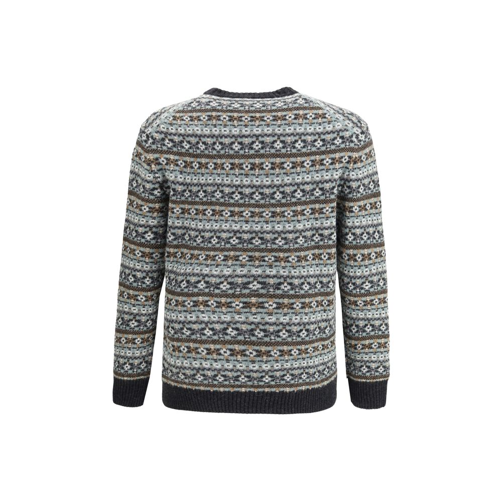 Brooksfield Woll-Sweatshirt mit Multicolor-Muster